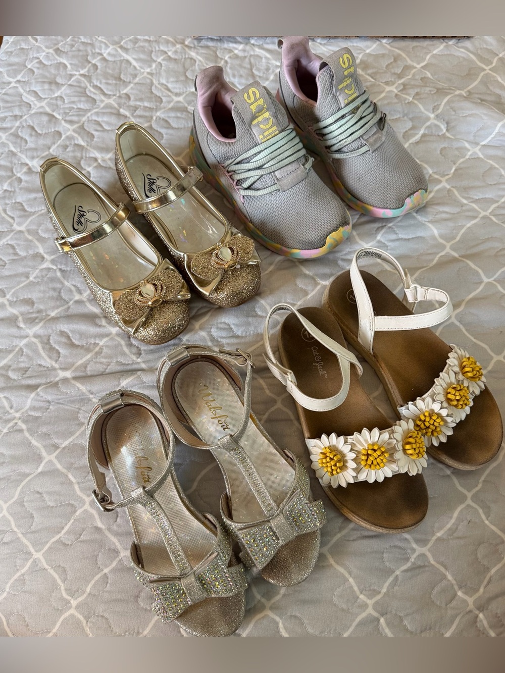 Little girls size 12 shoes Adidas Cat & Jack Stelle Dressy & athletic